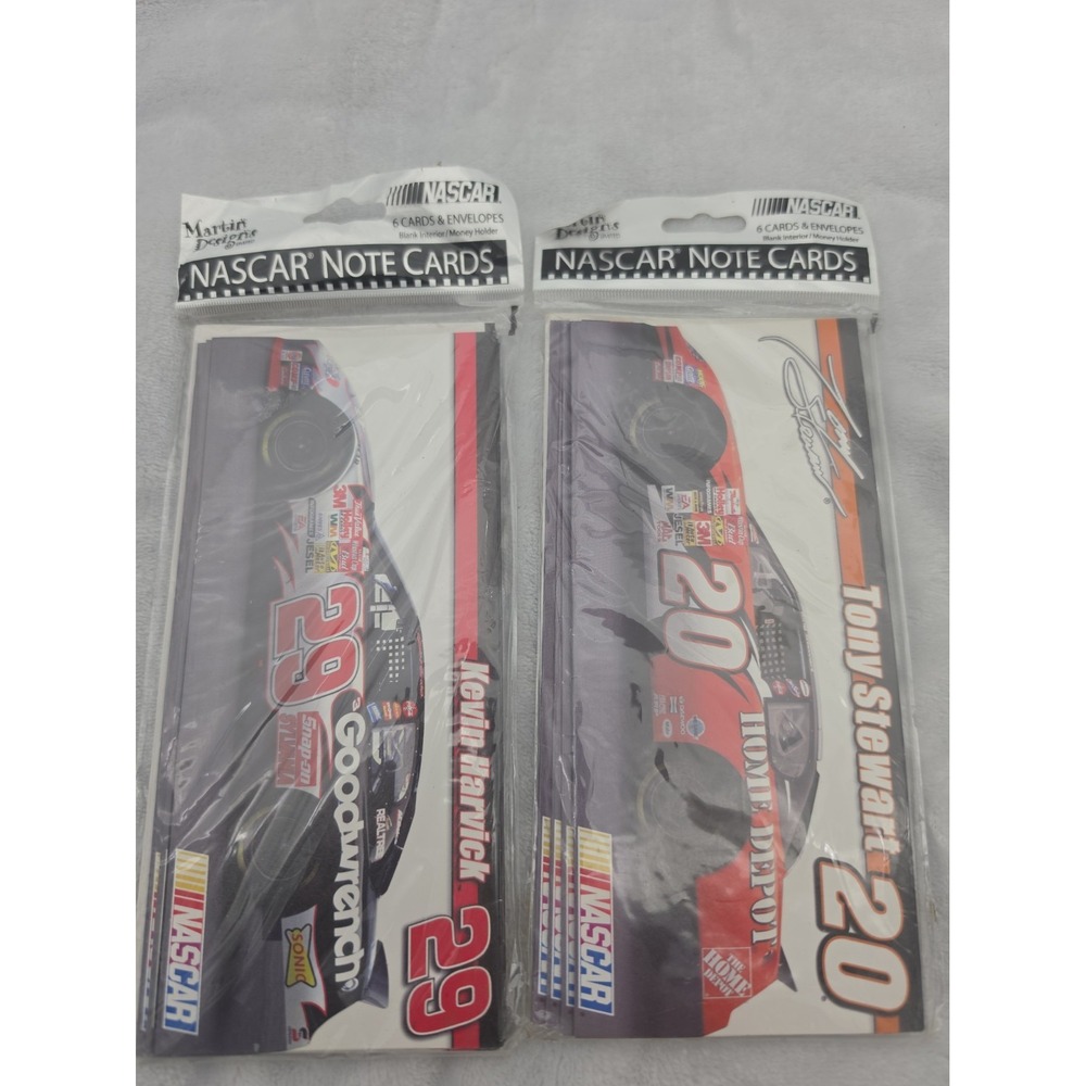 Lot Of 2 Vtg 2003 Kevin Harvick 29 NASCAR Note Cards Set of 6 Factory Sealed TV